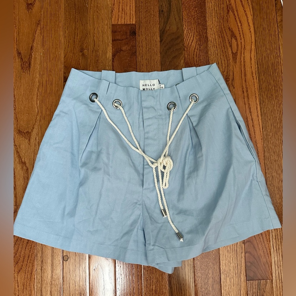Hello Molly Sky Blue High Waist Shorts